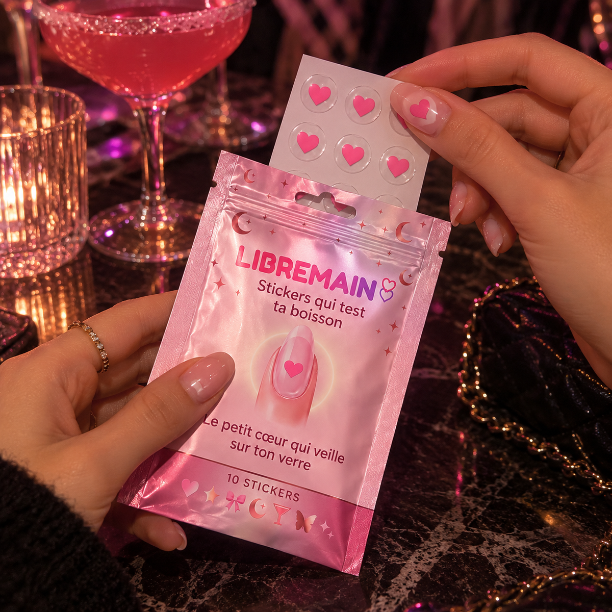 Stickers d'ongle test boisson